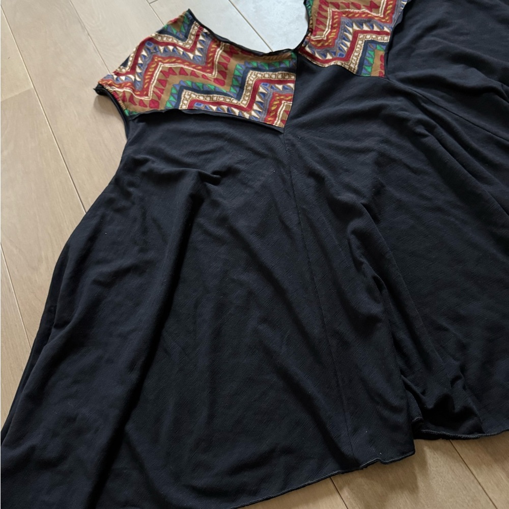 Black Tank with Multicolor Chevron Yoke - Women's Flowy Tank